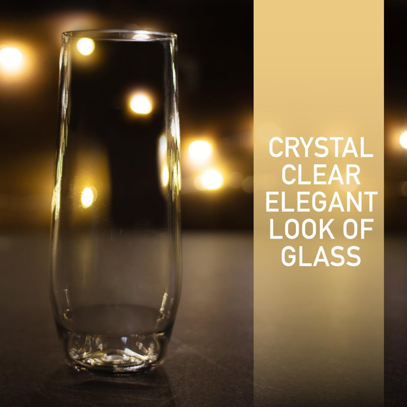 DECO D'Eco Unbreakable Tritan Champagne Flutes, 12 oz (Set of 8) - Shatterproof, Crystal-Clear, BPA-Free Glasses - Cocktail Glasses for Hosting Holiday & New Years Eve Parties - Xmas Must Have Gift Set - Image 4